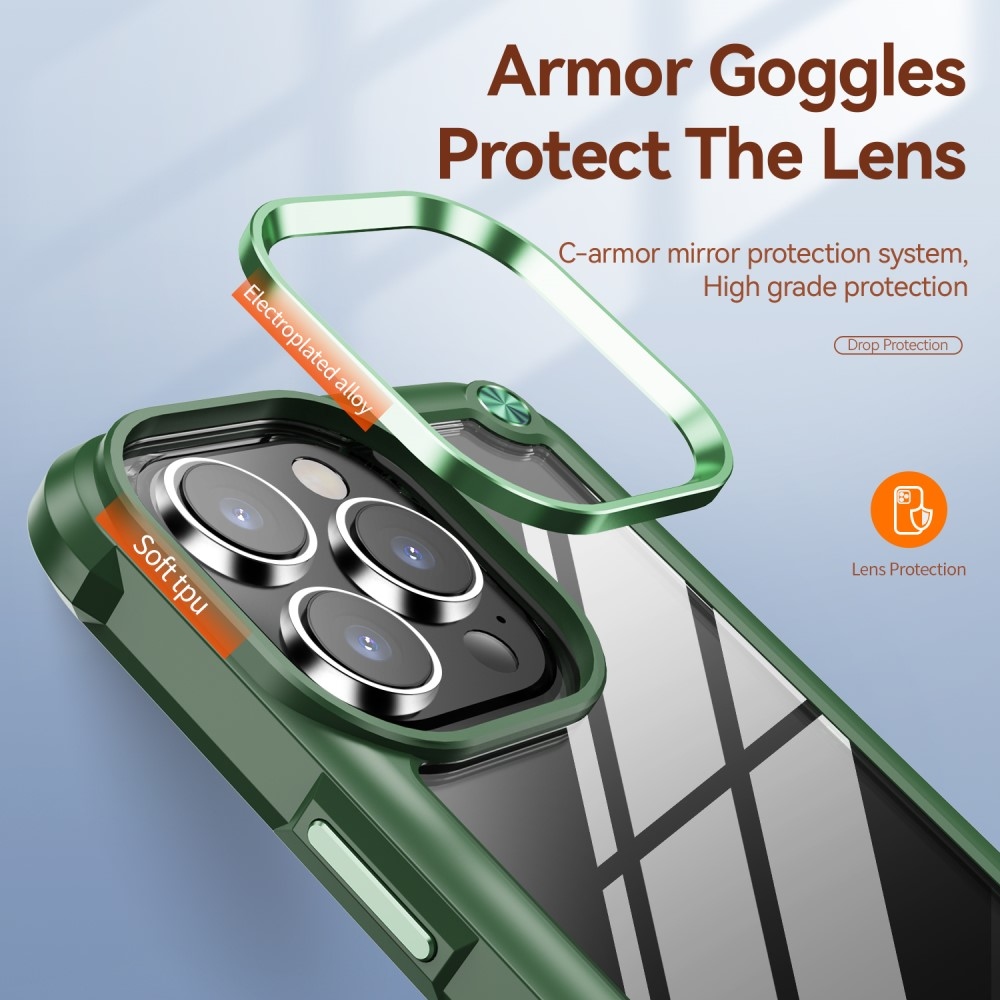 Gél tok fix hátlappal iPhone 15 Pro Max készülékhez - zöld