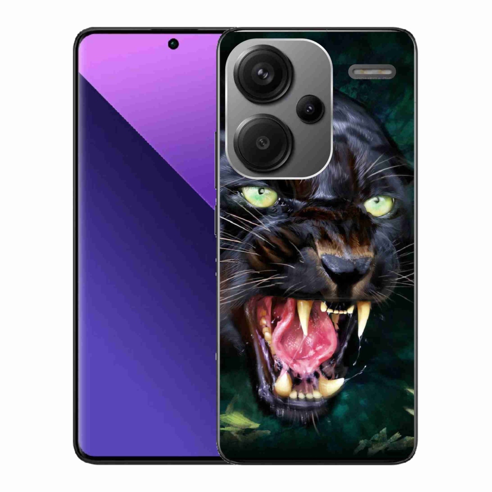 Gél borítás mmCase a Xiaomi Redmi Note 13 Pro+ 5G - dühös fekete párduchoz