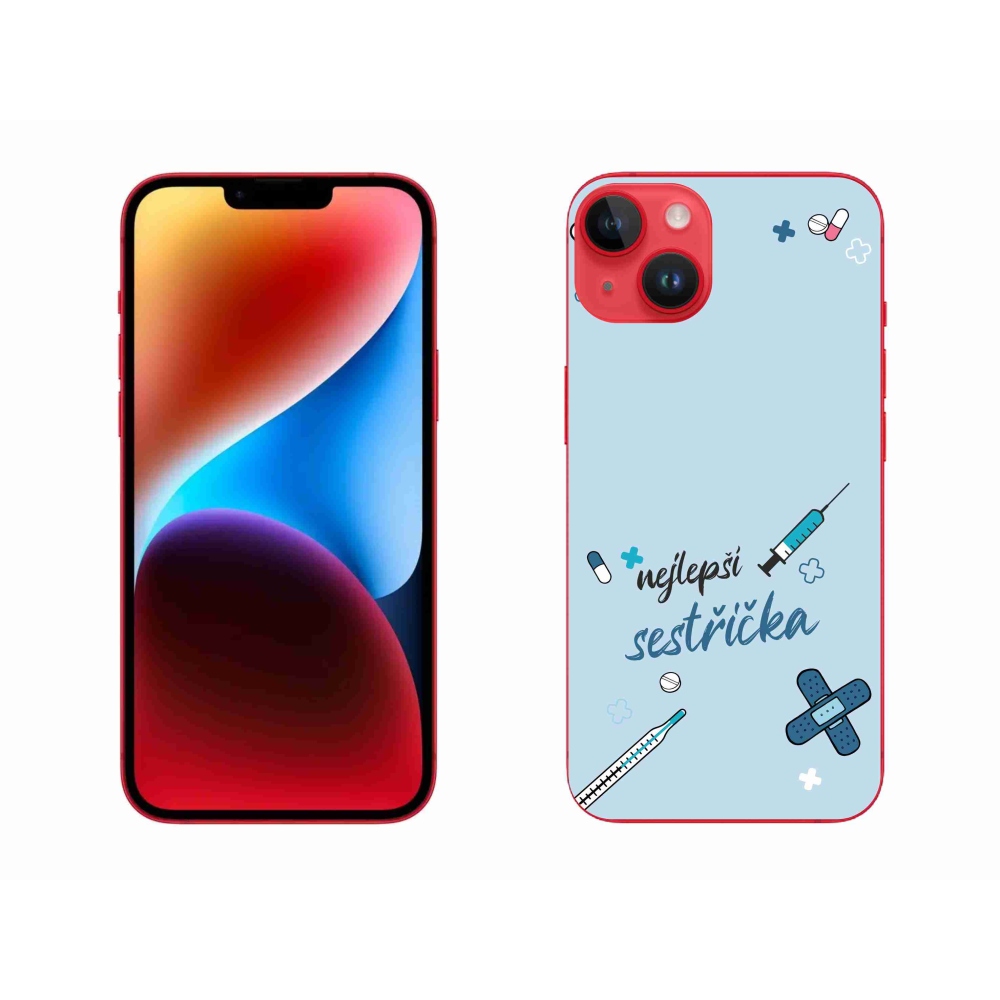 Gél borítás mmCase iPhone 14 Plus készülékhez - legjobb kishúg kék háttérrel