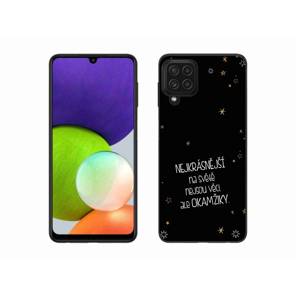 Gél borítás mmCase Samsung Galaxy A22 4G - idézem 4 fekete háttérrel