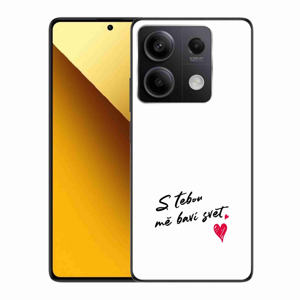 Gél borító mmCase a Xiaomi Redmi Note 13 5G-hez - szerelem szöveg 1 fehér háttér