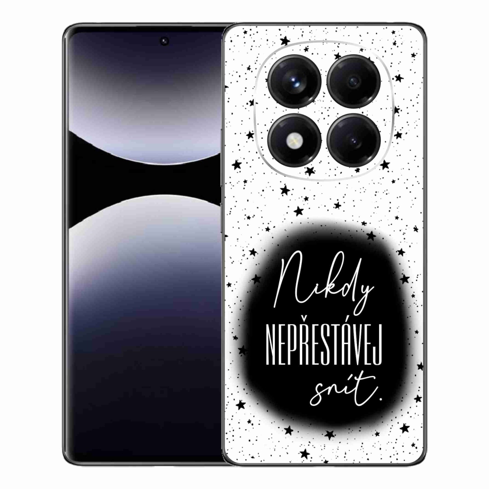 Gél borítás mmCase a Xiaomi Redmi Note 14 Pro számára - idézet 1 fekete és fehér háttérrel