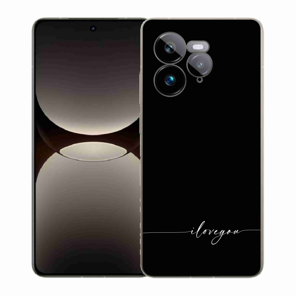 Gél borítás mmCase a Realme GT 7 Pro 5G-n - Szeretlek fekete háttérrel