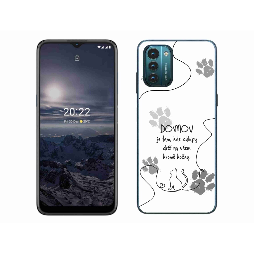 Zselés borító mmCase a Nokia G11/G21 készülékhez - macska motívum fehér háttérrel