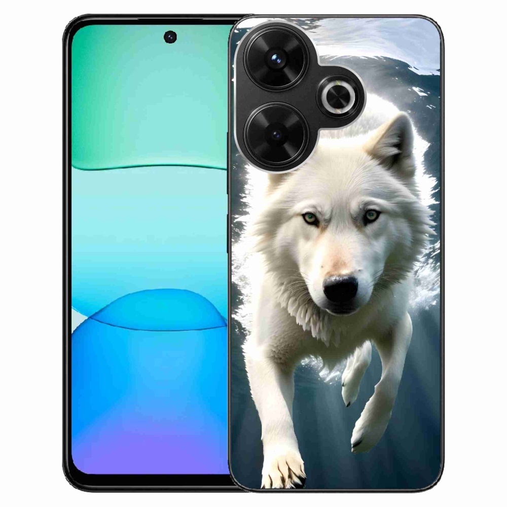 Gél borítás mmCase a Xiaomi Redmi 13 4G/Poco M6 4G számára - fehér farkas