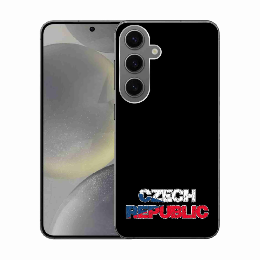 Gél borító mmCase Samsung Galaxy S24 - Csehország fekete háttérrel