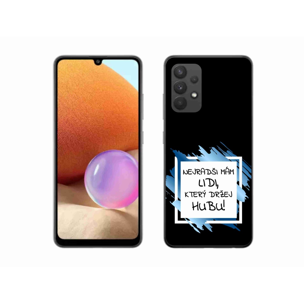 Gél borító mmCase Samsung Galaxy A32 4G - vicces szöveg 7 fehér és fekete háttérrel