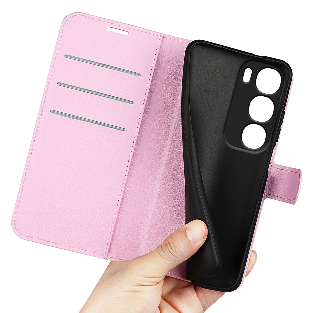 Litchi könyvtáska Vivo Y19s készülékhez - rózsaszín