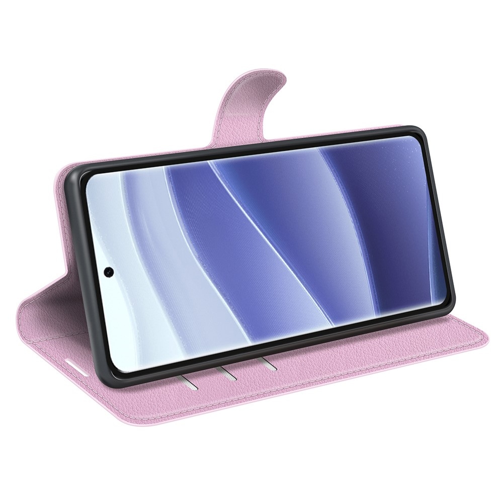 Litchi könyv tok Xiaomi Redmi Note 14 Pro 5G/Poco X7 5G - rózsaszínű