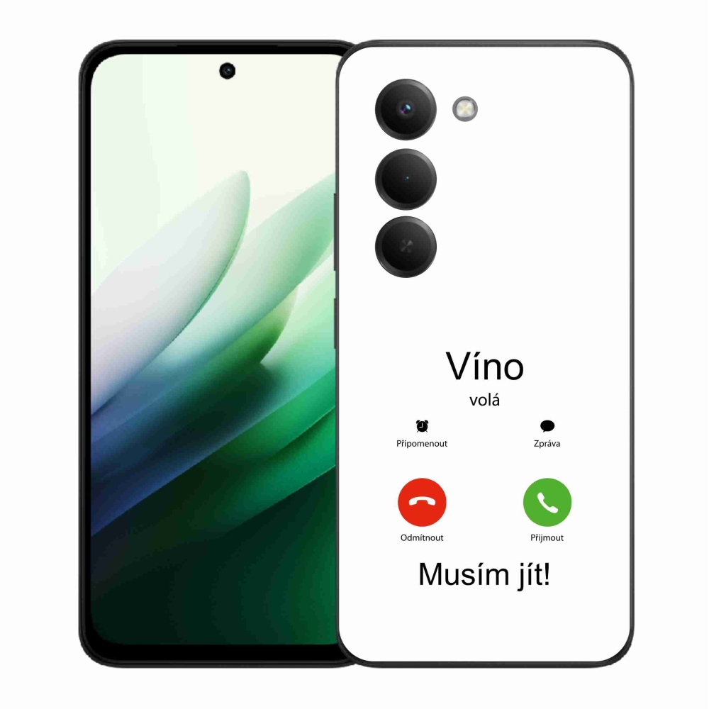 Gél borítás mmCase a Xiaomi Redmi 15 5G - bor hívja fehér háttérrel