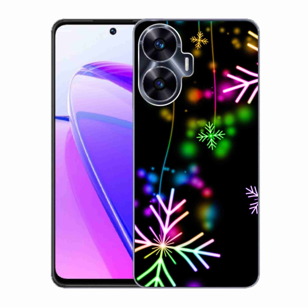 Gél borítás mmCase a Realme C55 készülékhez - színes pelyhekkel