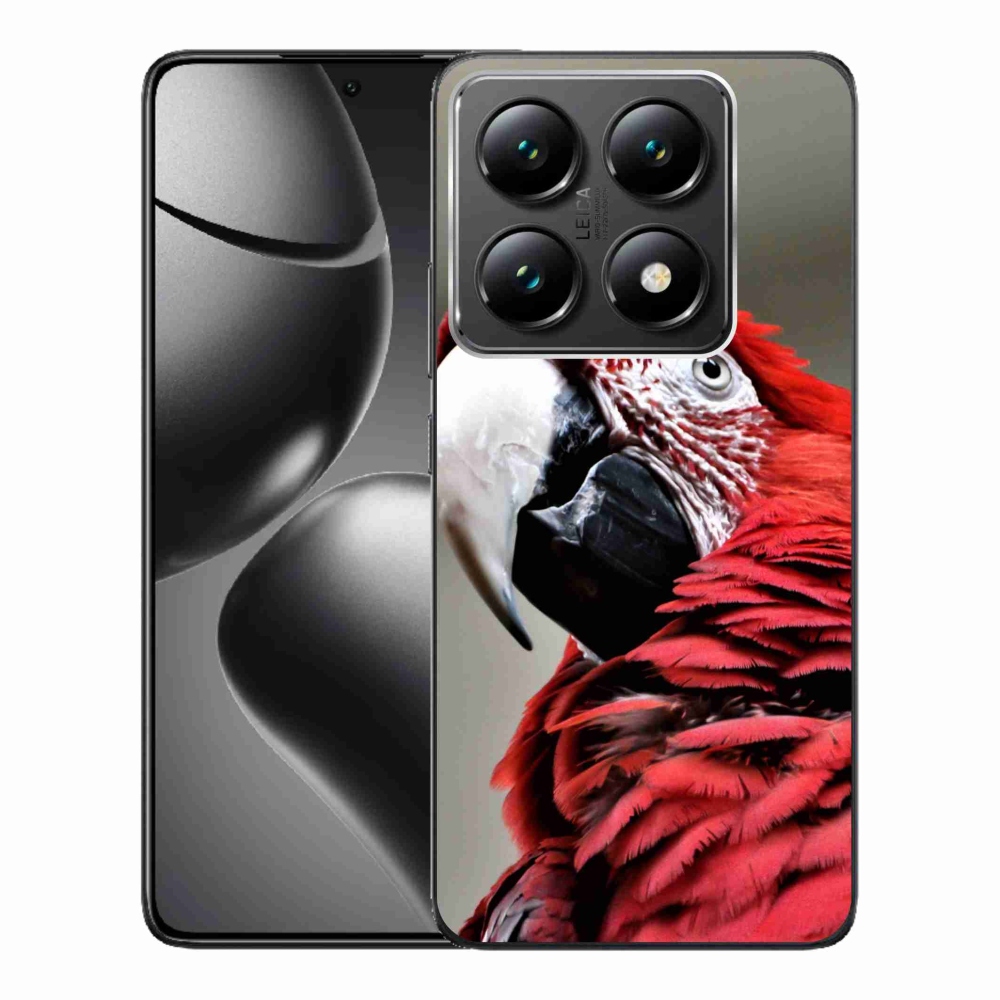 Gél borítás mmCase a Xiaomi 14T Pro számára - papagáj ara piros
