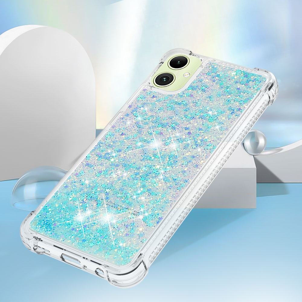 Glitter homokóra zselés tok Samsung Galaxy A07 4G - kék / csillagok