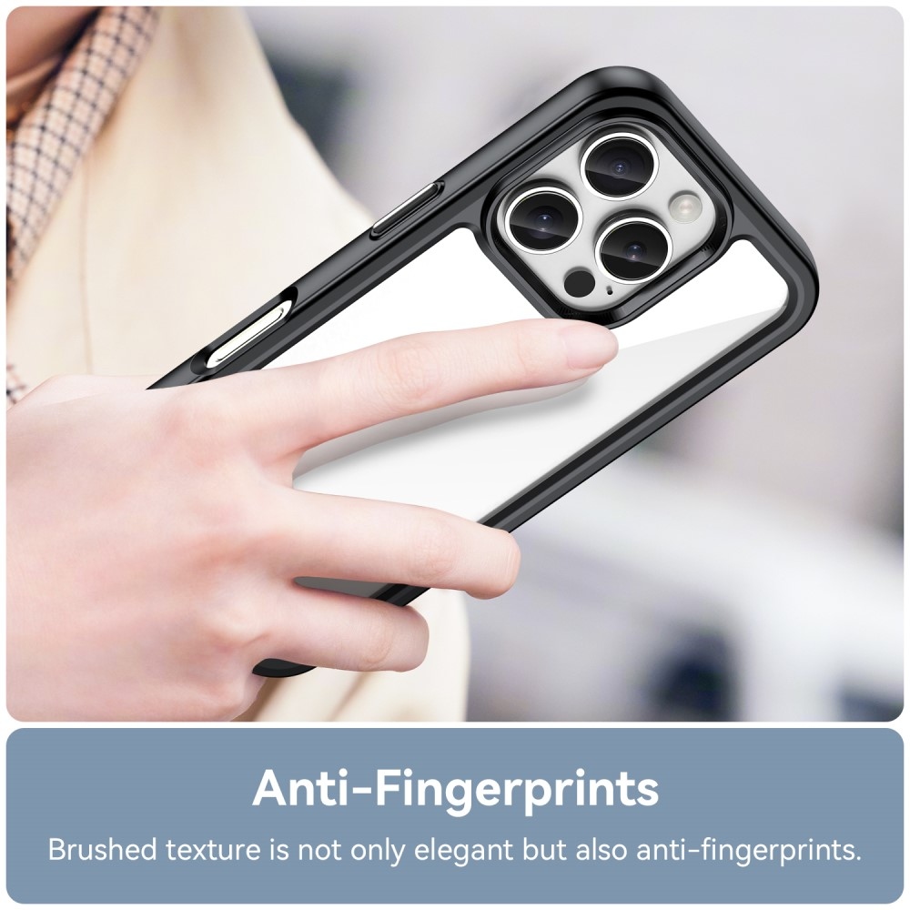 Gél tok fix hátlappal iPhone 16 Pro készülékhez - fekete