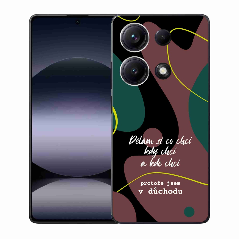 Gél borító mmCase a Xiaomi Redmi Note 14S-hez - vicces szöveg 10 fekete háttérrel