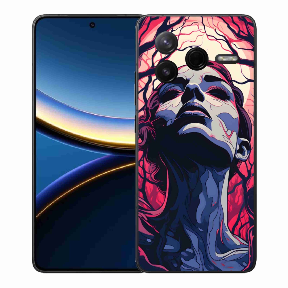 Gél borító mmCase a Xiaomi Poco F7 Pro számára - absztrakt arc