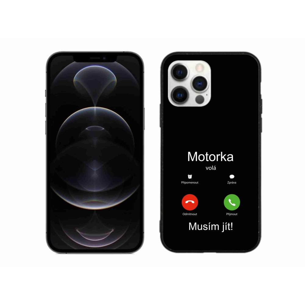 Zselés borítás mmCase iPhone 12 Pro Max készülékhez - motoros hívások fekete háttérrel