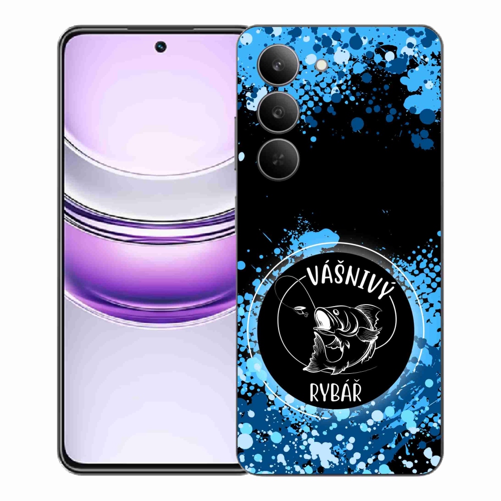 Gél borító mmCase a Realme 14x 5G készülékhez - szenvedélyes halász fekete háttérrel