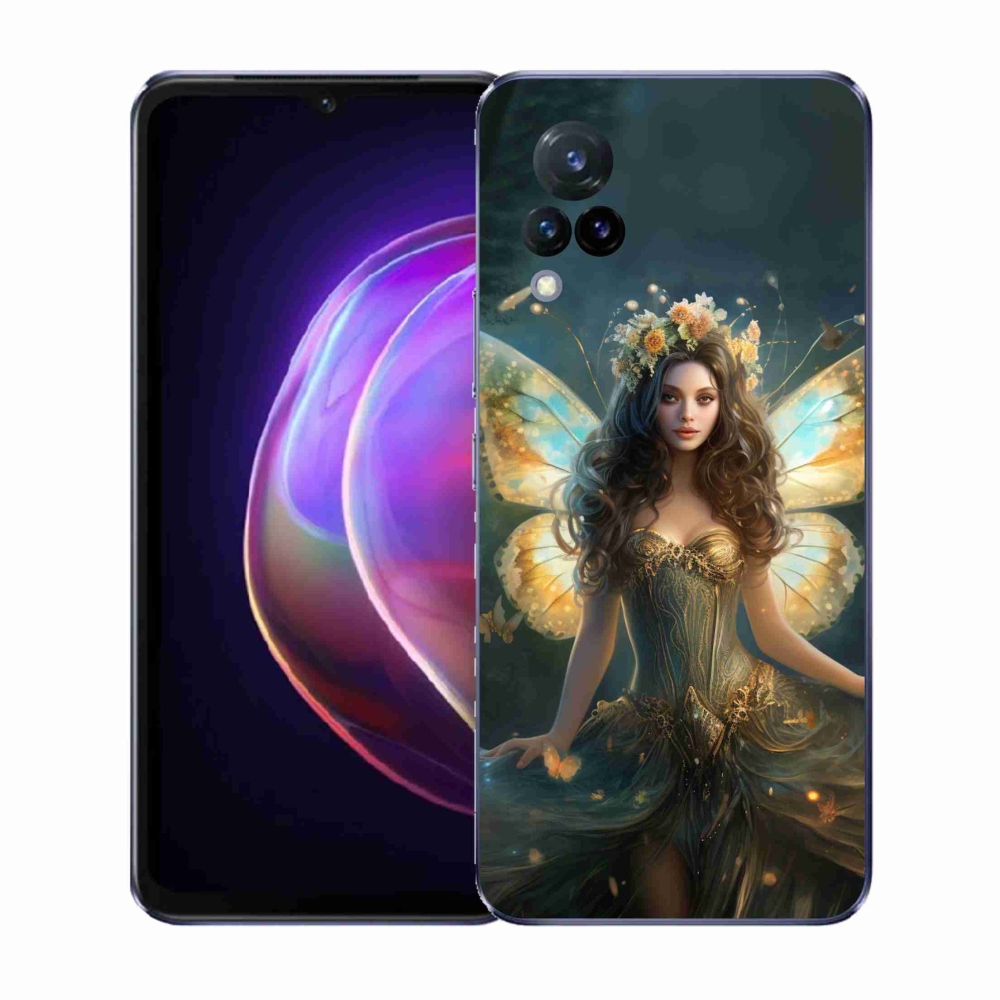 Gél borító mmCase a Vivo V21 4G/5G-n - pillangó nő