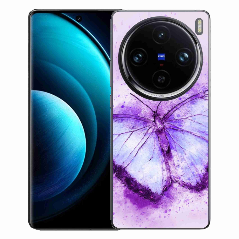 Zselés borítás mmCase a Vivo X100 Pro 5G készülékhez - lila pillangó