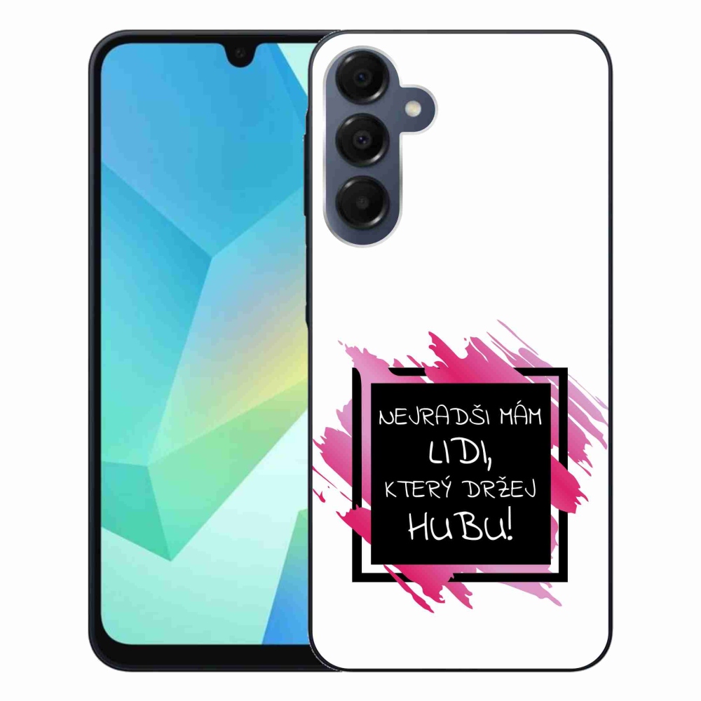 Gél borító mmCase Samsung Galaxy A16 4G/5G - vicces szöveg 7 fekete és fehér háttérrel