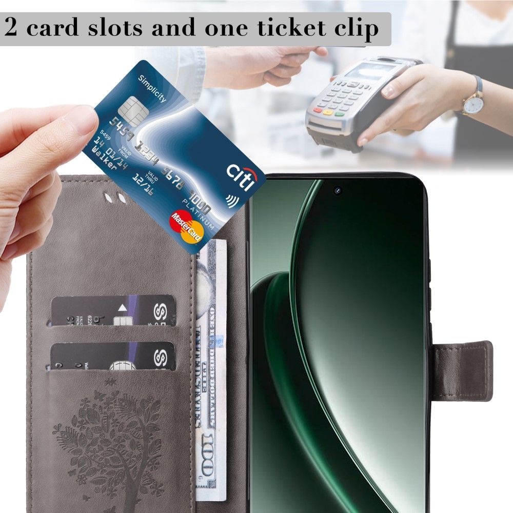 Fa könyvtáska a Realme GT 6 5G/GT 6T 5G számára - szürke