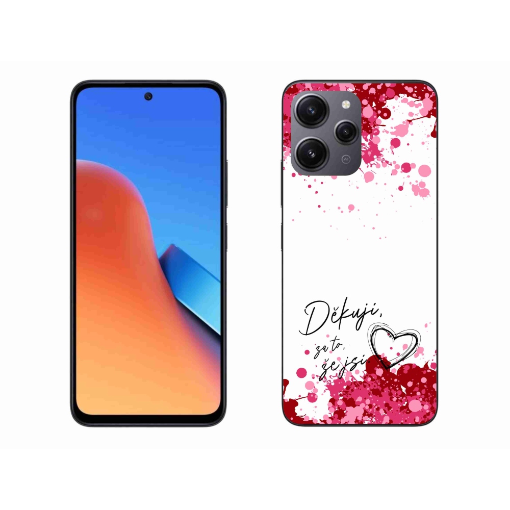 Gél borító mmCase a Xiaomi Redmi 12-hez - love text 2 fehér háttérrel