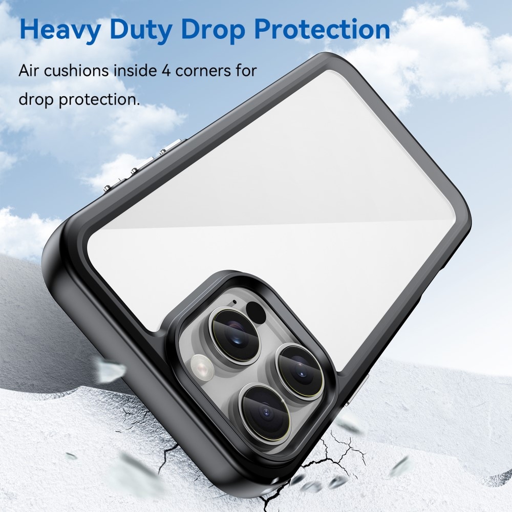 Gél tok fix hátlappal iPhone 16 Pro Max készülékhez - fekete