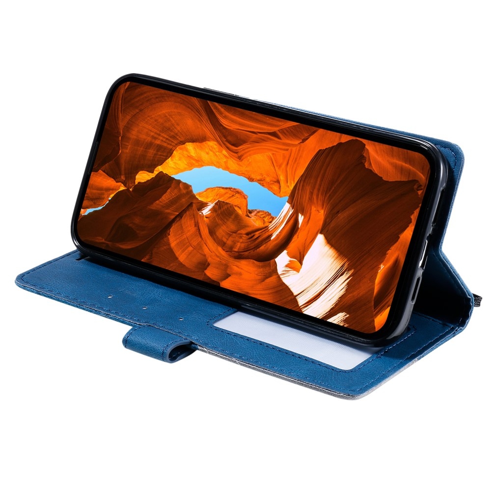 Vonalak könyv tok Xiaomi Redmi Note 14 Pro 5G/Poco X7 5G/Note 14 Pro+ 5G - kék