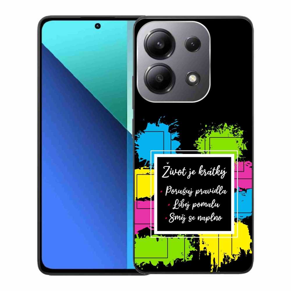Gél borító mmCase a Xiaomi Redmi Note 13-hoz - idézet 5 fekete háttérrel