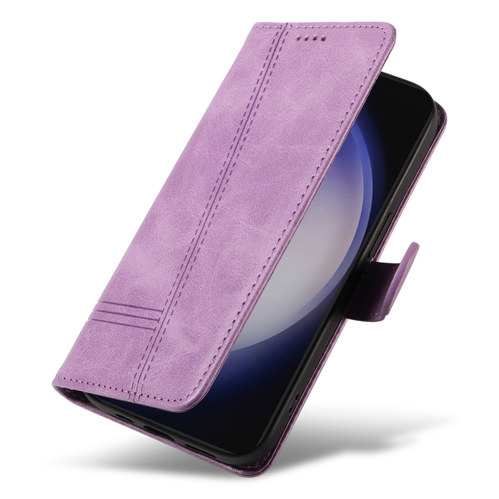 Póló alakú könyvtáska Samsung Galaxy S24+/S25+ készülékhez - világos lila