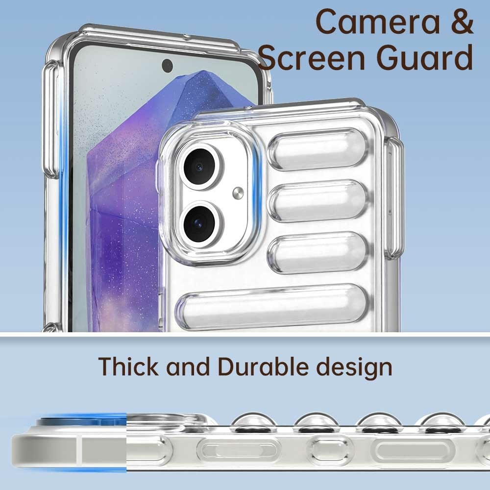 Csíkos tartós borítás Samsung Galaxy A06 4G készülékhez - átlátszó