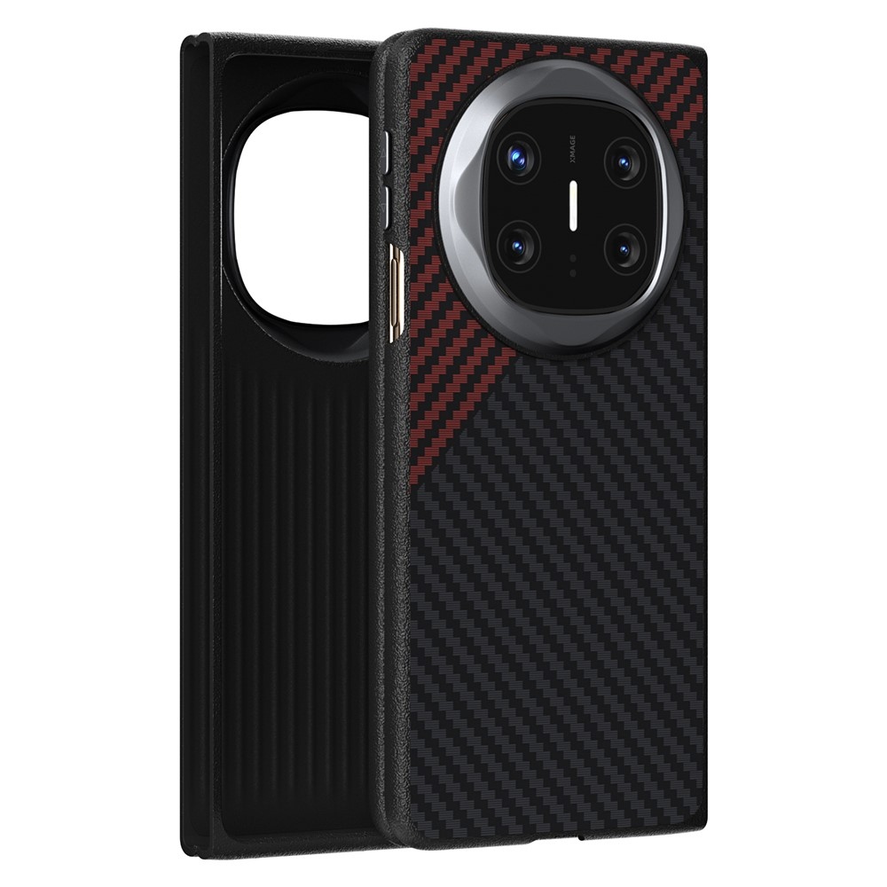 ABEEL tok műanyag borítás műbőrrel Huawei Mate X6-ra - fekete/piros