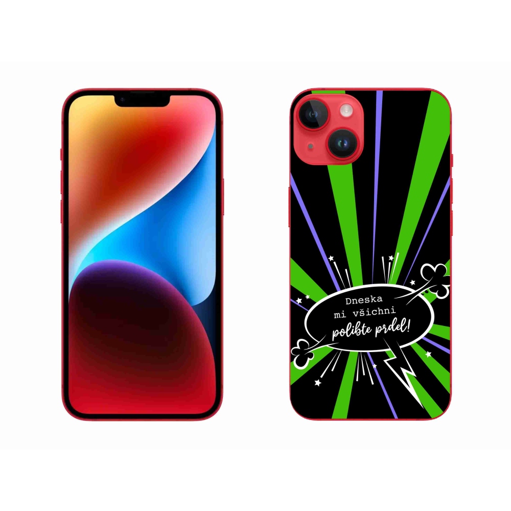 Gél borítás mmCase iPhone 14 Plus készülékhez - vicces szöveg 15 fekete háttér