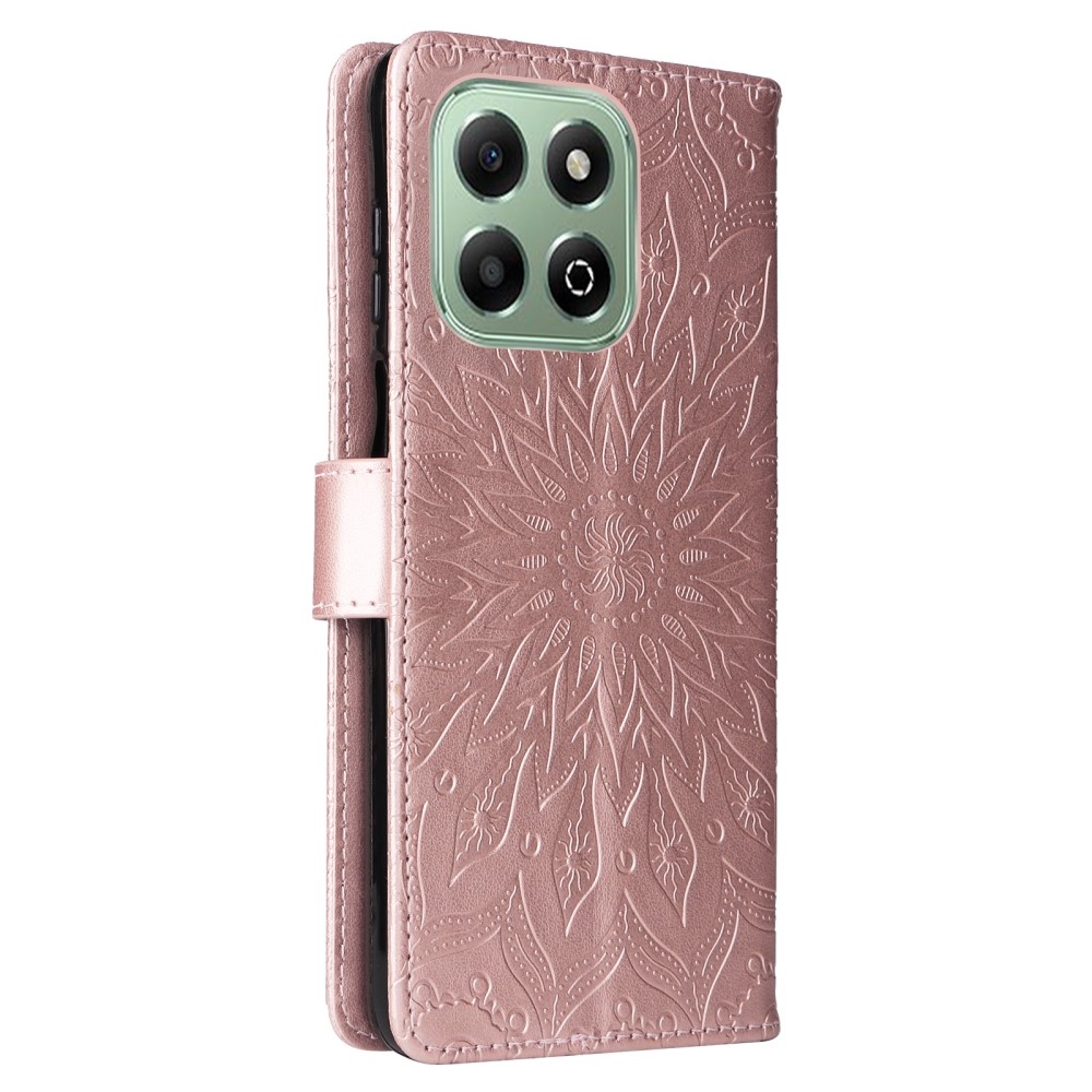 Napraforgó könyv tok Honor X6b-hez - rózsaarany