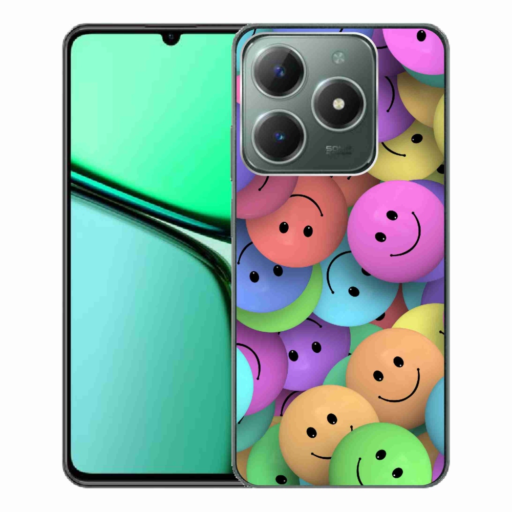 Zselés borító mmCase a Realme C61 készülékhez - színes smiley-k