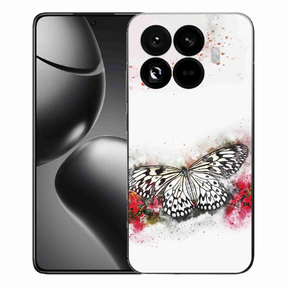 Gél borítás mmCase a Xiaomi 15T Pro számára - fekete és fehér pillangó