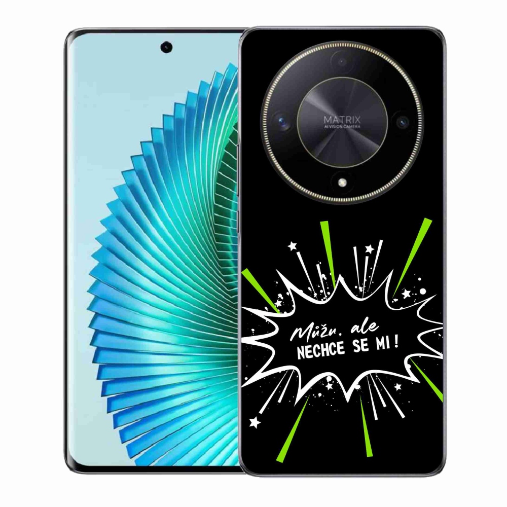 Gél borító mmCase a Honor Magic 6 Lite 5G készülékhez - vicces szöveg 11 fekete háttér