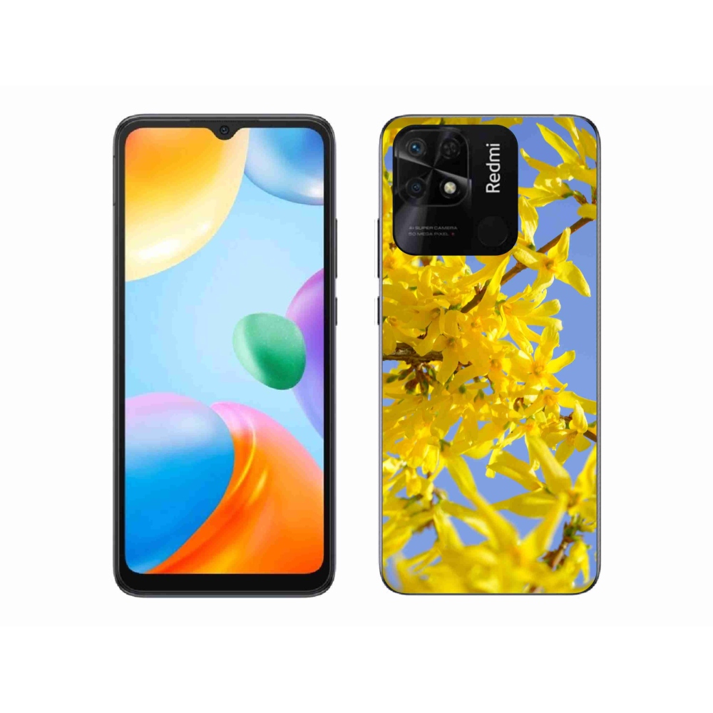 Gél borító mmCase a Xiaomi Redmi 10C-hez - sárga virágok
