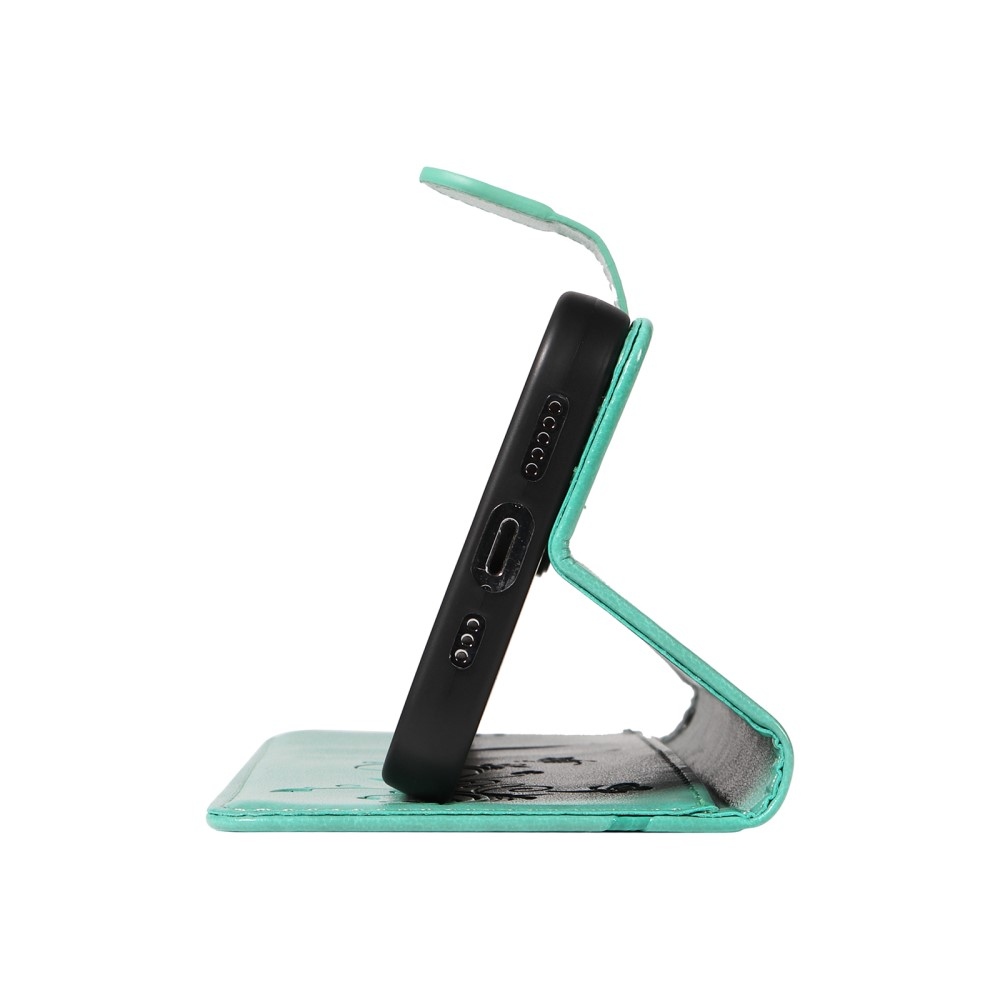 Virágos könyvtáska a Honor X6b készülékhez - teáskék színű