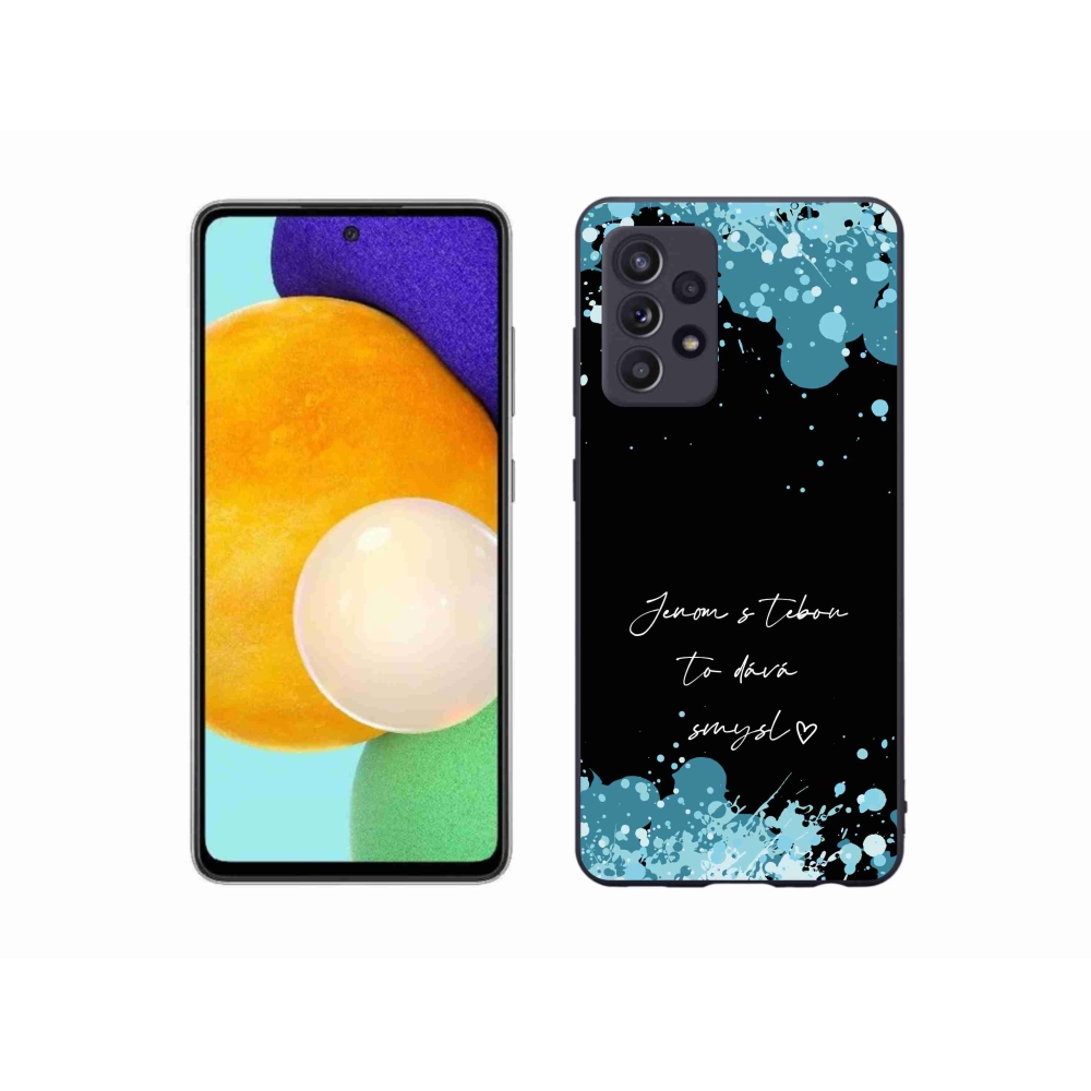 Gél borító mmCase Samsung Galaxy A52s 5G - szerelmes szöveg fekete háttérrel
