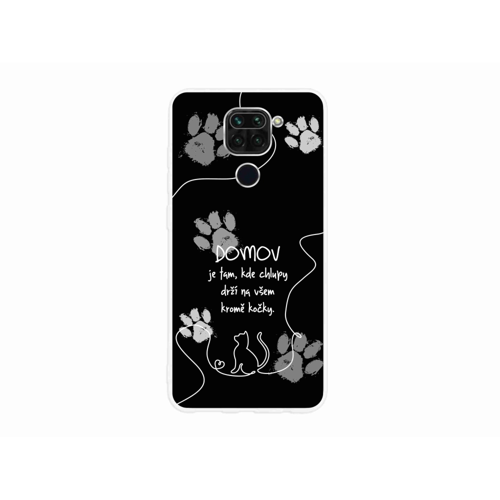 Gél borító mmCase a Xiaomi Redmi Note 9-hez - macska motívum fekete háttérrel