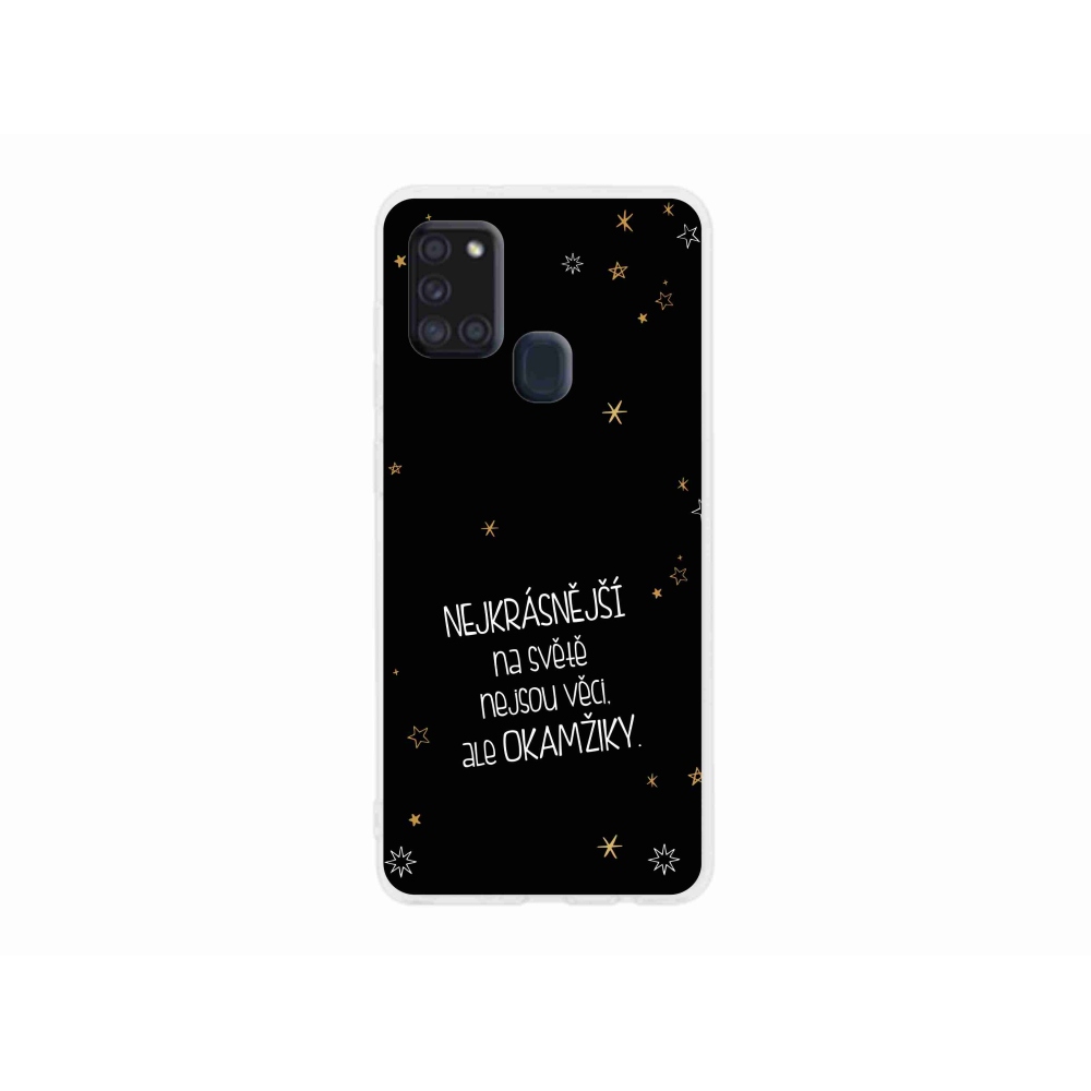Gél borítás mmCase Samsung Galaxy A21s készülékhez - idézet 4 fekete háttér