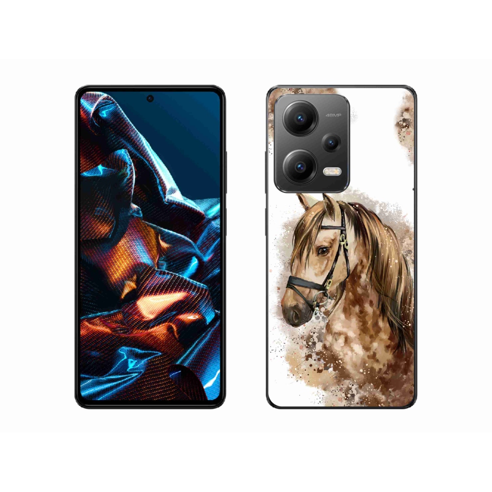 Gél borítás mmCase a Xiaomi Redmi Note 12 Pro 5G számára - barna rajzfilm ló
