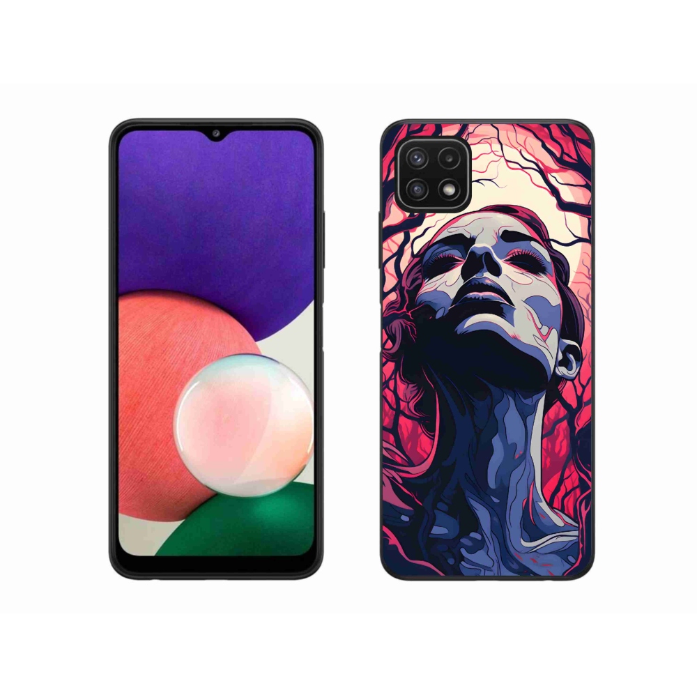 Gél borítás mmCase Samsung Galaxy A22 5G - absztrakt arc