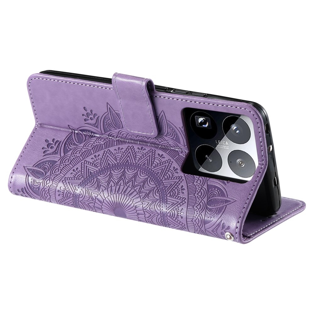 Mandala könyv tok Xiaomi 15 Pro-hoz - lila