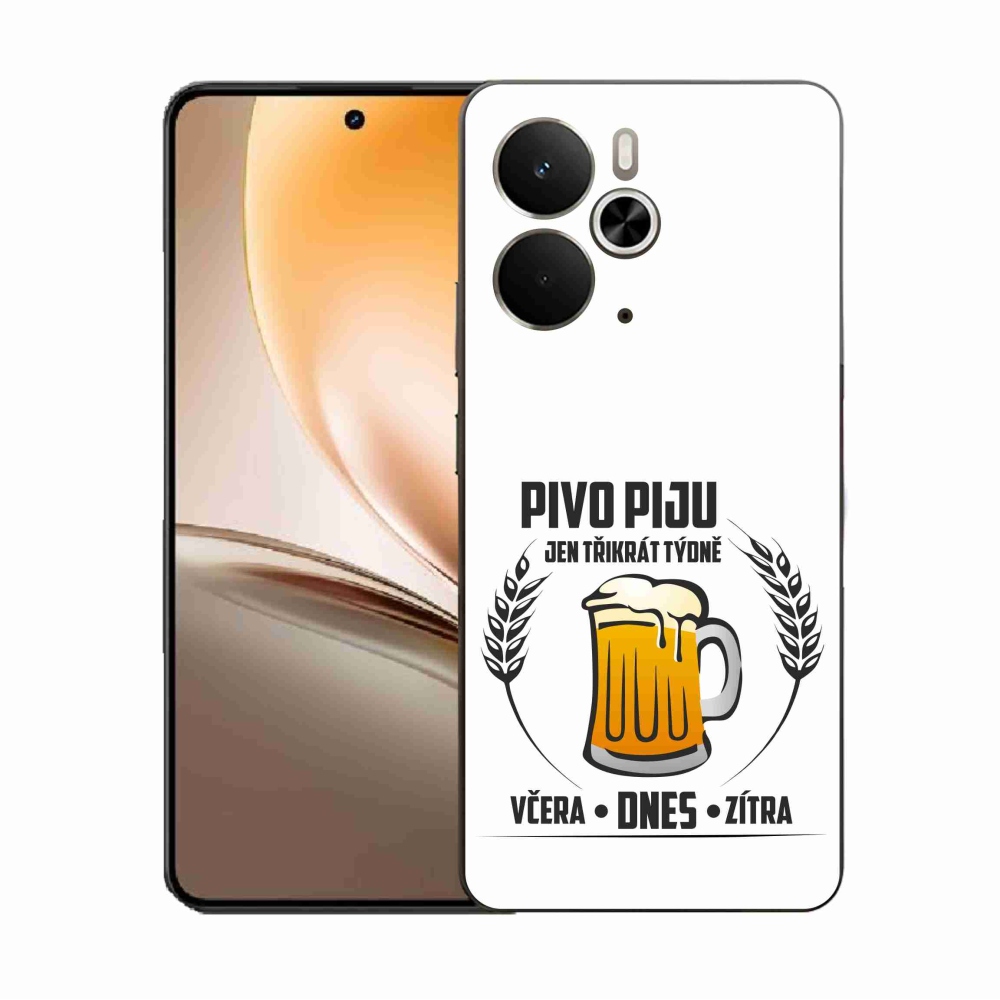 Gél borító mmCase a Realme 14 5G/14T 5G készülékhez - sör motívum fehér háttérrel