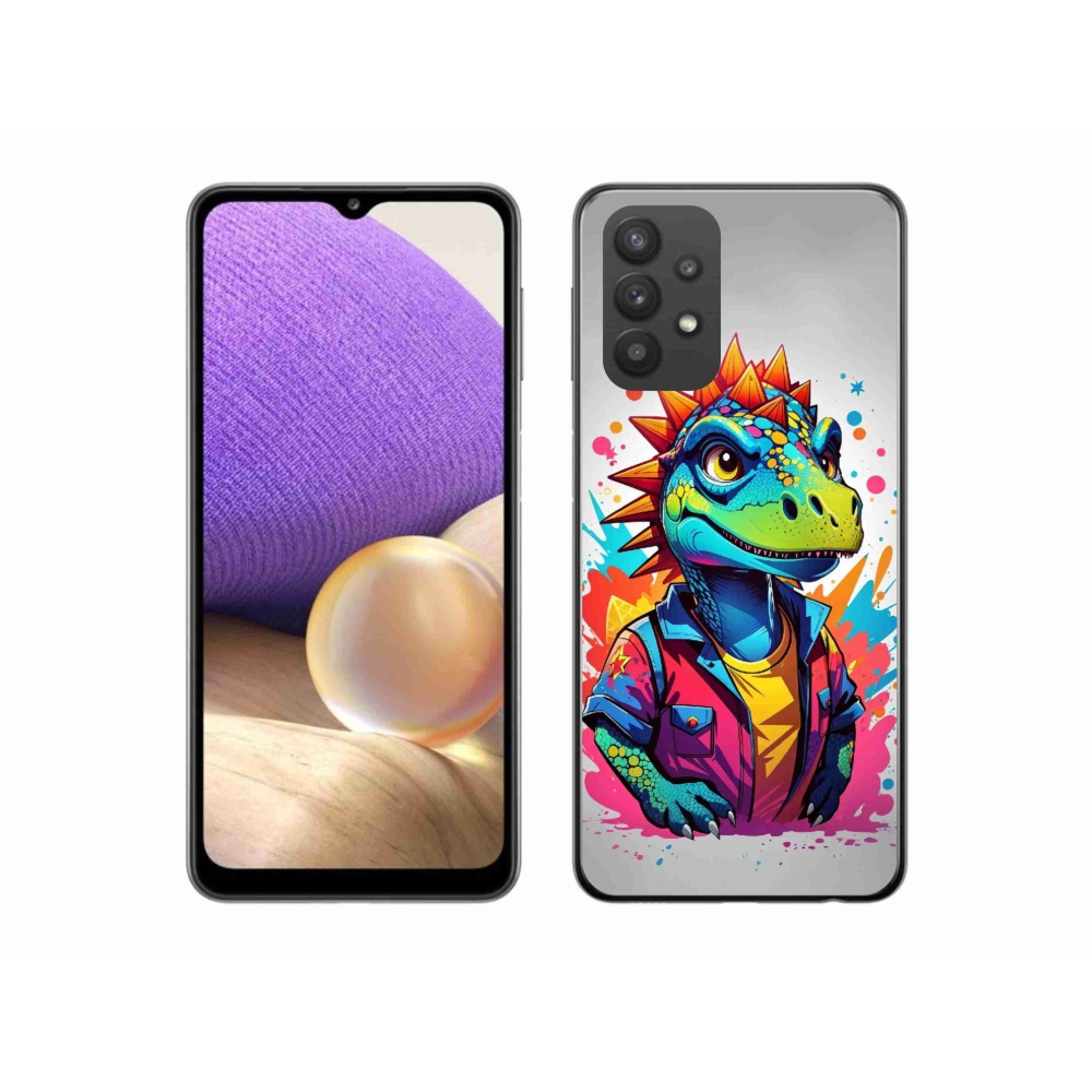 Zselés borítás mmCase Samsung Galaxy A32 5G - színes dinoszauruszhoz