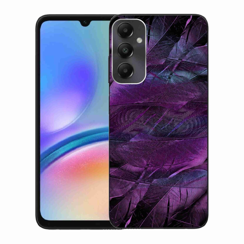 Gél védőhuzat mmCase Samsung Galaxy A05s készülékhez - lila tollak