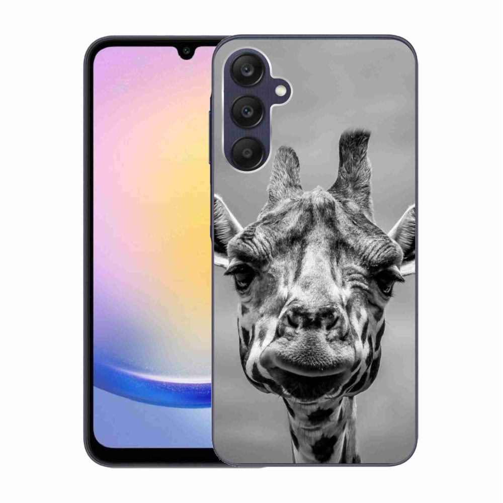 Zselés borítás mmCase Samsung Galaxy A25 5G - fekete-fehér zsiráfhoz